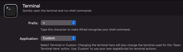 Thay đổi Terminal mặc định sang Hyper trong Alfred